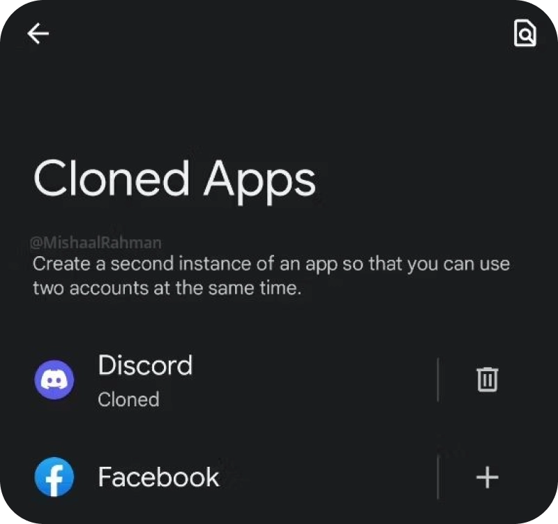 Cloning Apps Feature in Android 14
