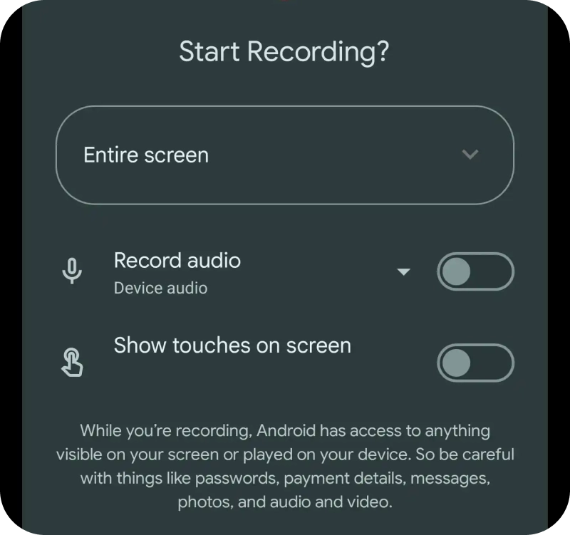 Screen Recorder Share Feature in Android 14